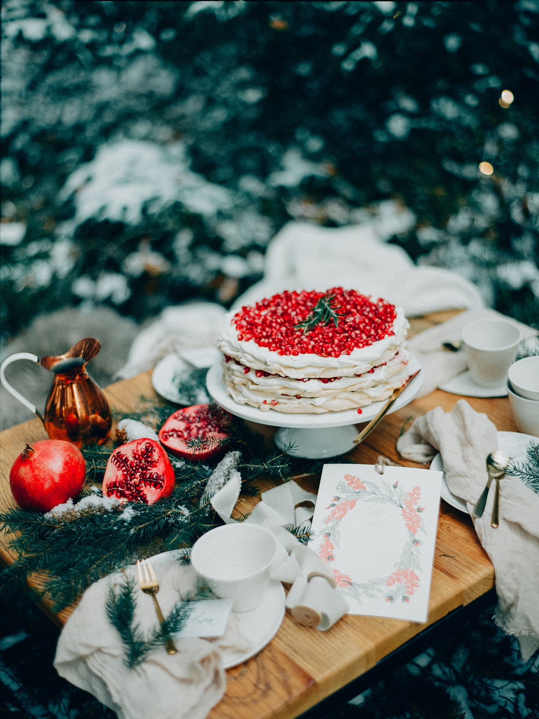 Granatapfel Baiser Torte, Pavlova, Rezept Silvia Fischer. Echte Kuchenliebe