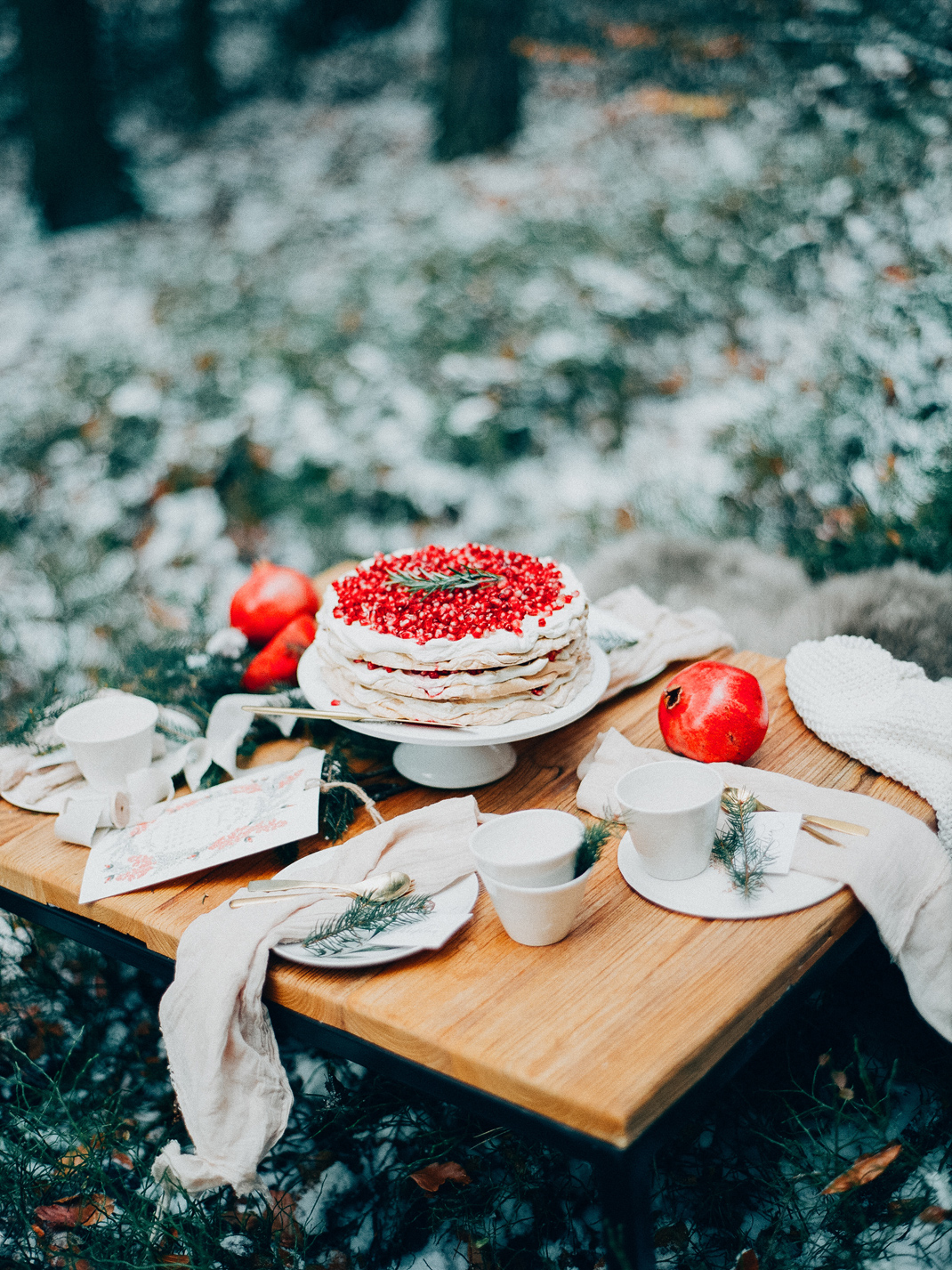 Silvia Fischer. Echte Kuchenliebe. Granatapfel Pavlova Torte