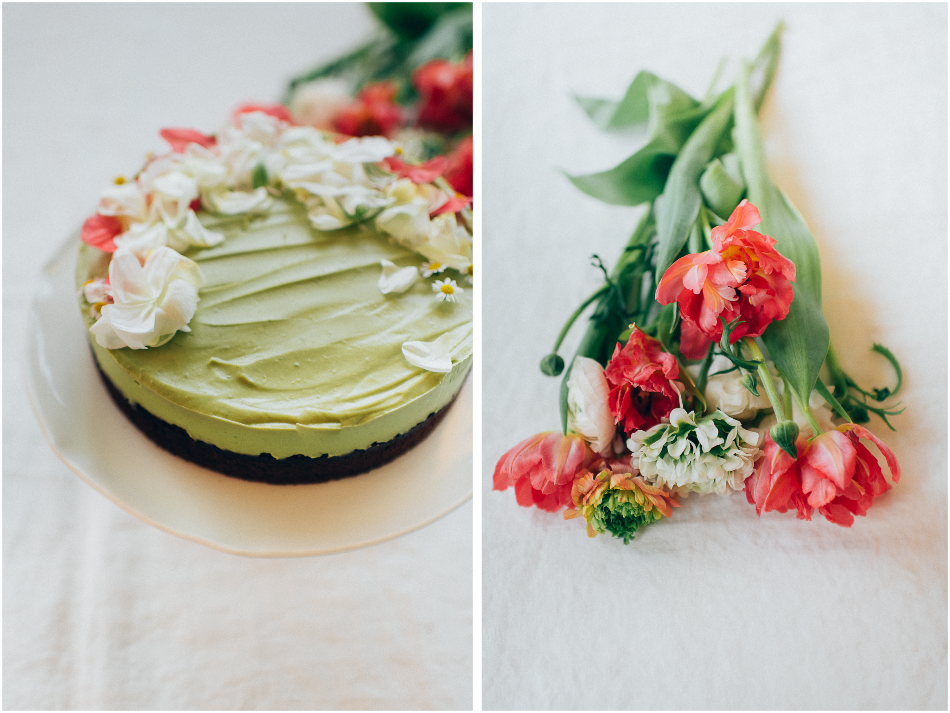 Avocadotorte mit Schokolade und essbaren Blüten für Ostern und Frühling, Silvia Fischer, echte Kuchenliebe